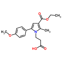 3-[3-(Ethoxycarbonyl)-5-(4-methoxyphenyl)-2-methyl-1H-pyrrol-1-yl]propanoic acid structure