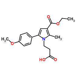 3-[3-(Ethoxycarbonyl)-5-(4-methoxyphenyl)-2-methyl-1H-pyrrol-1-yl]propanoic acid结构式