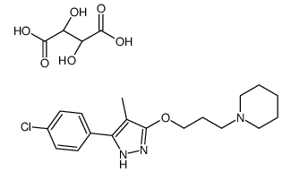 1-[3-[[5-(4-chlorophenyl)-4-methyl-1H-pyrazol-3-yl]oxy]propyl]piperidi ne, (2R,3R)-2,3-dihydroxybutanedioic acid structure