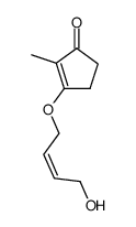 (Z)-3-((4-hydroxybut-2-en-1-yl)oxy)-2-methylcyclopent-2-en-1-one结构式