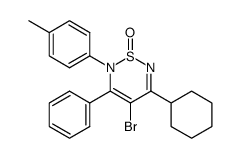4-bromo-5-cyclohexyl-3-phenyl-2-(p-tolyl)-2H-1,2,6-thiadiazine 1-oxide结构式