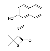 (3R)-3-(2-hydroxy-1-naphthylmethyleneamino)-4,4-dimethylthietan-2-one结构式