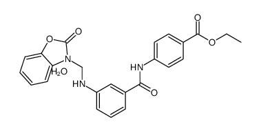 ethyl 4-[[3-[(2-oxo-1,3-benzoxazol-3-yl)methylamino]benzoyl]amino]benzoate,hydrate结构式