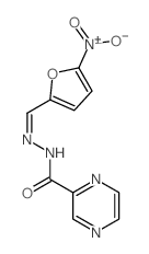 2-Pyrazinecarboxylicacid, 2-[(5-nitro-2-furanyl)methylene]hydrazide结构式