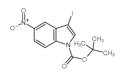 3-碘-5-硝基-1H-吲哚-1-羧酸叔丁酯结构式