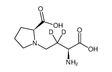 ((S)-3-Amino-3-carboxypropyl-2,2-d2)-L-proline结构式