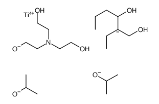 (2-ethylhexane-1,3-diolato-O,O')[[2,2',2''-nitrilotris[ethanolato]](1-)-N,O]bis(propan-2-olato)titanium Structure