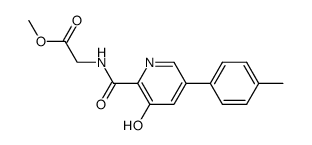 [(3-Hydroxy-5-(4-methylphenyl)-pyridine-2-carbonyl)-amino]-acetic acid methyl ester结构式