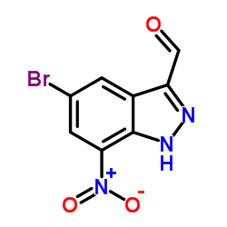 5-溴-7-硝基-1H-吲唑-3-羧醛结构式