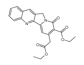 ethyl 7-(2-ethoxy-2-oxoethyl)-9-oxo-9,11-dihydroindolizino[1,2-b]quinoline-8-carboxylate结构式