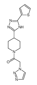 1-[4-(5-thiophen-2-yl-4H-[1,2,4]triazol-3-yl)piperid-1-yl]-2-[1,2,3]triazol-1-ylethanone Structure