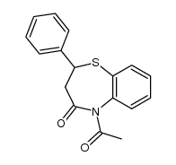 5-Acetyl-2,3-dihydro-2-phenyl-1,5-benzothiazepin-4(5H)-on结构式