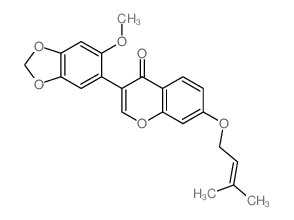 4H-1-Benzopyran-4-one,3-(6-methoxy-1,3-benzodioxol-5-yl)-7-[(3-methyl-2-buten-1-yl)oxy]-结构式