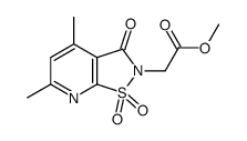 methyl 2-(4,6-dimethyl-1,1,3-trioxo-[1,2]thiazolo[5,4-b]pyridin-2-yl)acetate结构式