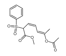 (2RS,3Z,5E)-6-Acetoxy-2-(phenylsulfonyl)-hepta-3,5-diensaeure-methylester结构式