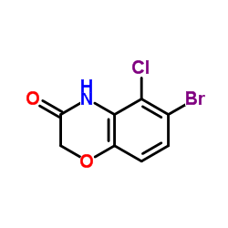 6-溴-5-氯-2H-苯并[b][1,4]噁嗪-3(4H)-酮结构式