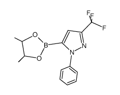 3-(trifluoromethyl)-5-(4,4,5,5-tetramethyl-1,3,2-dioxaborolan-2-yl)-1-phenyl-1H-pyrazole结构式