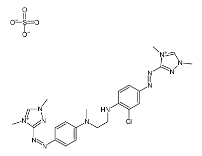 N-[2-chloro-4-[(1,4-dimethyl-1,2,4-triazol-4-ium-3-yl)diazenyl]phenyl]-N'-[4-[(1,4-dimethyl-1,2,4-triazol-4-ium-3-yl)diazenyl]phenyl]-N'-methylethane-1,2-diamine,sulfate Structure