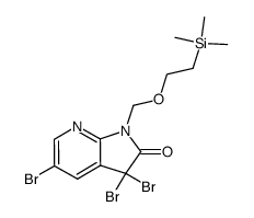 3,3,5-tribromo-1-((2-(trimethylsilyl)ethoxy)methyl)-1H-pyrrolo[2,3-b]pyridin-2(3H)-one结构式