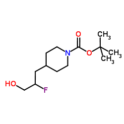 tert-butyl 4-(2-fluoro-3-hydroxypropyl)piperidine-1-carboxylate结构式