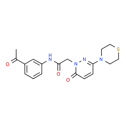 N-(3-acetylphenyl)-2-[6-oxo-3-(thiomorpholin-4-yl)pyridazin-1(6H)-yl]acetamide结构式
