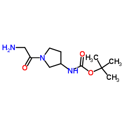 2-Methyl-2-propanyl (1-glycyl-3-pyrrolidinyl)carbamate结构式