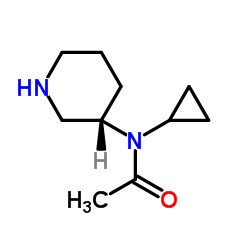 N-Cyclopropyl-N-[(3S)-3-piperidinyl]acetamide结构式