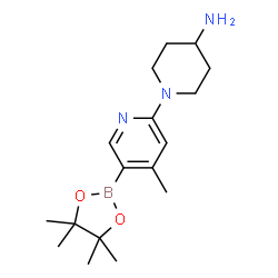 1-(4-Methyl-5-(4,4,5,5-tetramethyl-1,3,2-dioxaborolan-2-yl)pyridin-2-yl)piperidin-4-amine Structure