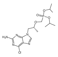 (S)-2-amino-6-chloro-9-(2-((diisopropylphosphono)methoxy)propyl)purine结构式