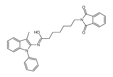 7-(1,3-dioxoisoindol-2-yl)-N-(3-methyl-1-phenylindol-2-yl)heptanamide结构式