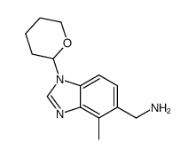 (4-methyl-1-(tetrahydro-2H-pyran-2-yl)-1H-benzo[d]imidazol-5-yl)methanamine Structure