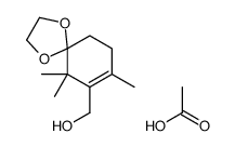 acetic acid,(6,6,8-trimethyl-1,4-dioxaspiro[4.5]dec-7-en-7-yl)methanol结构式