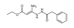 (E)-3-Amino-3-(N'-phenylacetyl-hydrazino)-acrylic acid ethyl ester Structure