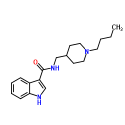 N-[(1-Butyl-4-piperidinyl)methyl]-1H-indole-3-carboxamide结构式