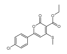 ethyl 6-(4-chlorophenyl)-4-(methylthio)-2-oxo-2H-pyran-3-carboxylate结构式