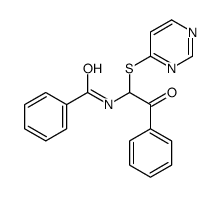 N-(2-oxo-2-phenyl-1-pyrimidin-4-ylsulfanylethyl)benzamide Structure