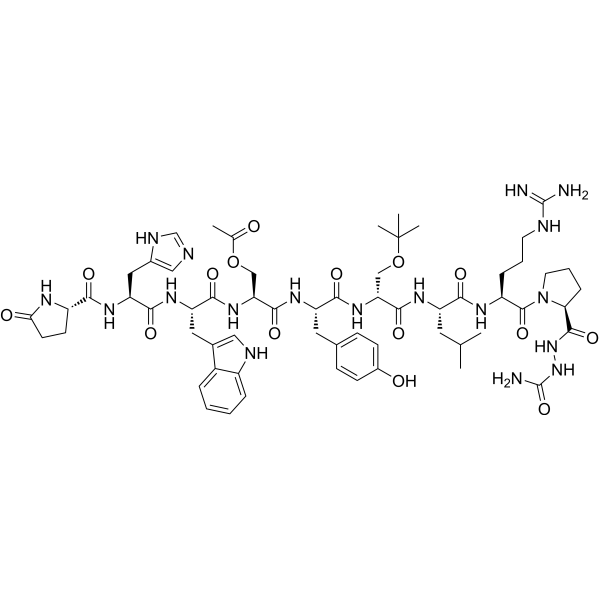 (Ser(Ac)4,D-Ser(tBu)6,AzaGly10)-LHRH trifluoroacetate salt Structure