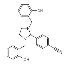 Imidazolidine, 1,3-bis(o-hydroxybenzyl)-2-(p-cyanophenyl)- structure