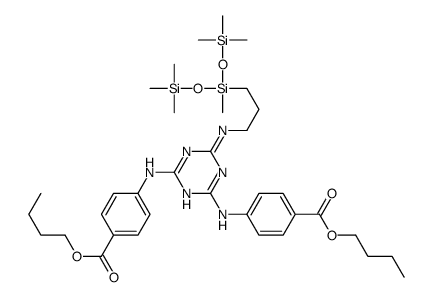 butyl 4-[[4-(4-butoxycarbonylanilino)-6-[3-[methyl-bis(trimethylsilyloxy)silyl]propylamino]-1,3,5-triazin-2-yl]amino]benzoate结构式