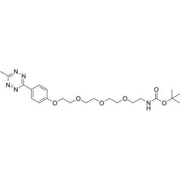 tert-Butyl (2-(2-(2-(2-(4-(6-methyl-1,2,4,5-tetrazin-3-yl)phenoxy)ethoxy)ethoxy)ethoxy)ethyl)carbamate Structure