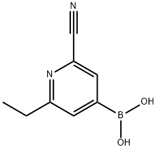 2-Ethyl-6-cyanopyridine-4-boronic acid结构式