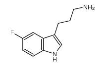 3-(5-氟-1H-吲哚-3-基)丙胺结构式