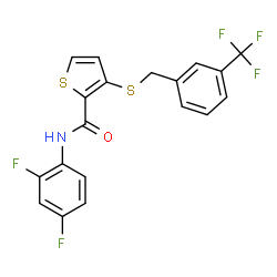 N-(2,4-DIFLUOROPHENYL)-3-([3-(TRIFLUOROMETHYL)BENZYL]SULFANYL)-2-THIOPHENECARBOXAMIDE structure
