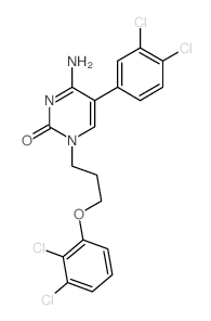 2(1H)-Pyrimidinone,4-amino-1-[3-(2,3-dichlorophenoxy)propyl]-5-(3,4-dichlorophenyl)-结构式