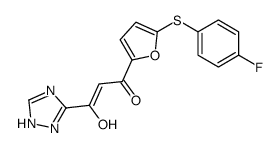 1-[5-(4-fluorophenyl)sulfanylfuran-2-yl]-3-hydroxy-3-(1H-1,2,4-triazol-5-yl)prop-2-en-1-one结构式