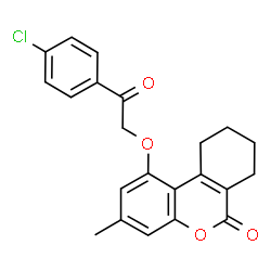 1-[2-(4-chlorophenyl)-2-oxoethoxy]-3-methyl-7,8,9,10-tetrahydrobenzo[c]chromen-6-one结构式