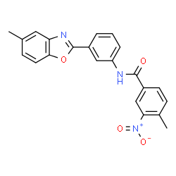 4-METHYL-N-[3-(5-METHYL-BENZOOXAZOL-2-YL)PHENYL]-3-NITROBENZAMIDE结构式