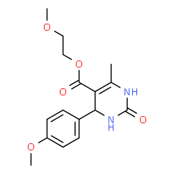 2-methoxyethyl 4-(4-methoxyphenyl)-6-methyl-2-oxo-1,2,3,4-tetrahydropyrimidine-5-carboxylate结构式