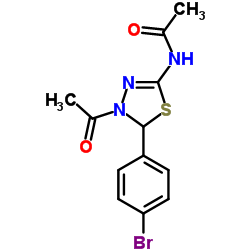 N-[4-Acetyl-5-(4-bromophenyl)-4,5-dihydro-1,3,4-thiadiazol-2-yl]acetamide Structure