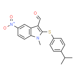 2-[(4-Isopropylphenyl)sulfanyl]-1-methyl-5-nitro-1H-indole-3-carbaldehyde structure